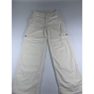 American Eagle Cream Corduroy Cargo Pants Womens Size 2 Wide Leg High Waisted